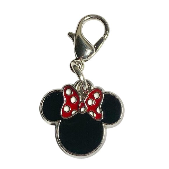 Disney Minnie Mouse Ears Clip On Charm Zipper Pull Bag Purse Charm Black Enamel - Picture 1 of 6